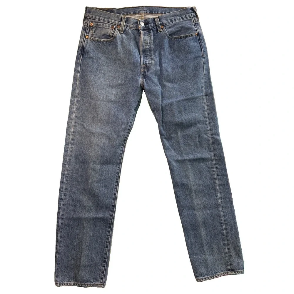 Levi's 501 Men Jeans 32x32 Straight Blue Button Fly Red Tab Denim Tag EUC